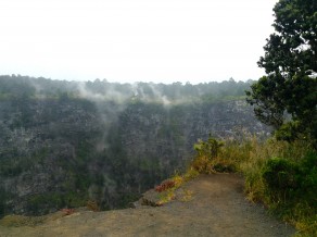 Steaming crater